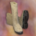 Валенки мужские натуральные серые на резиновой подошве